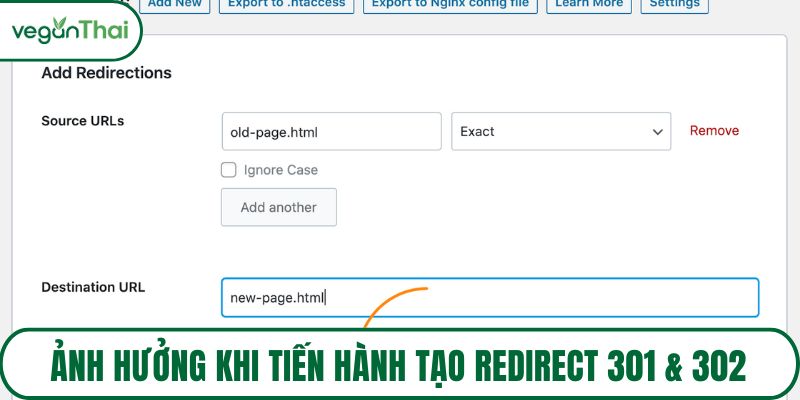 Ảnh hưởng khi tiến hành tạo redirect 301 & 302
